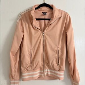 Rue21 Light Pink Bomber Jacket with White Stripes